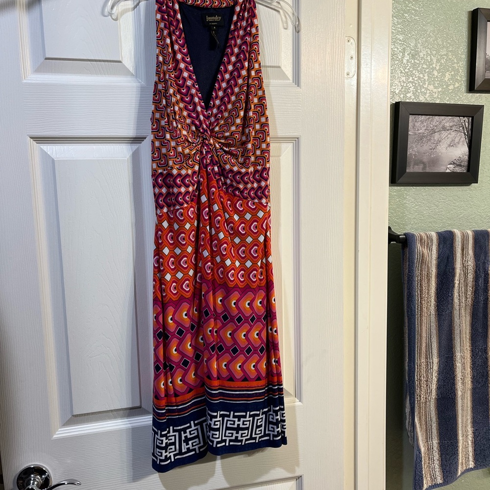 Laundry By Shelli Segal Multicolor Geometric Midi Dress